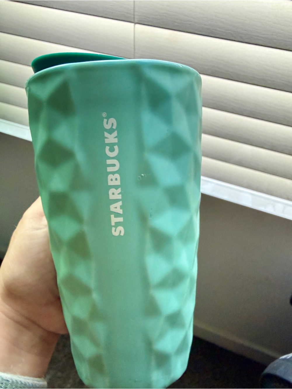 Starbucks mint geometric soft touch tumbler coffee cup ceramic